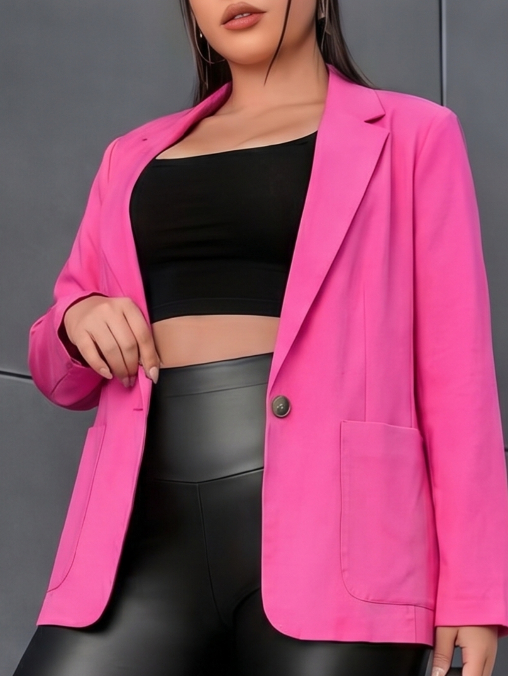 A New Day Womens Plus Size Relaxed Fit Pink Blazer Sz 2X